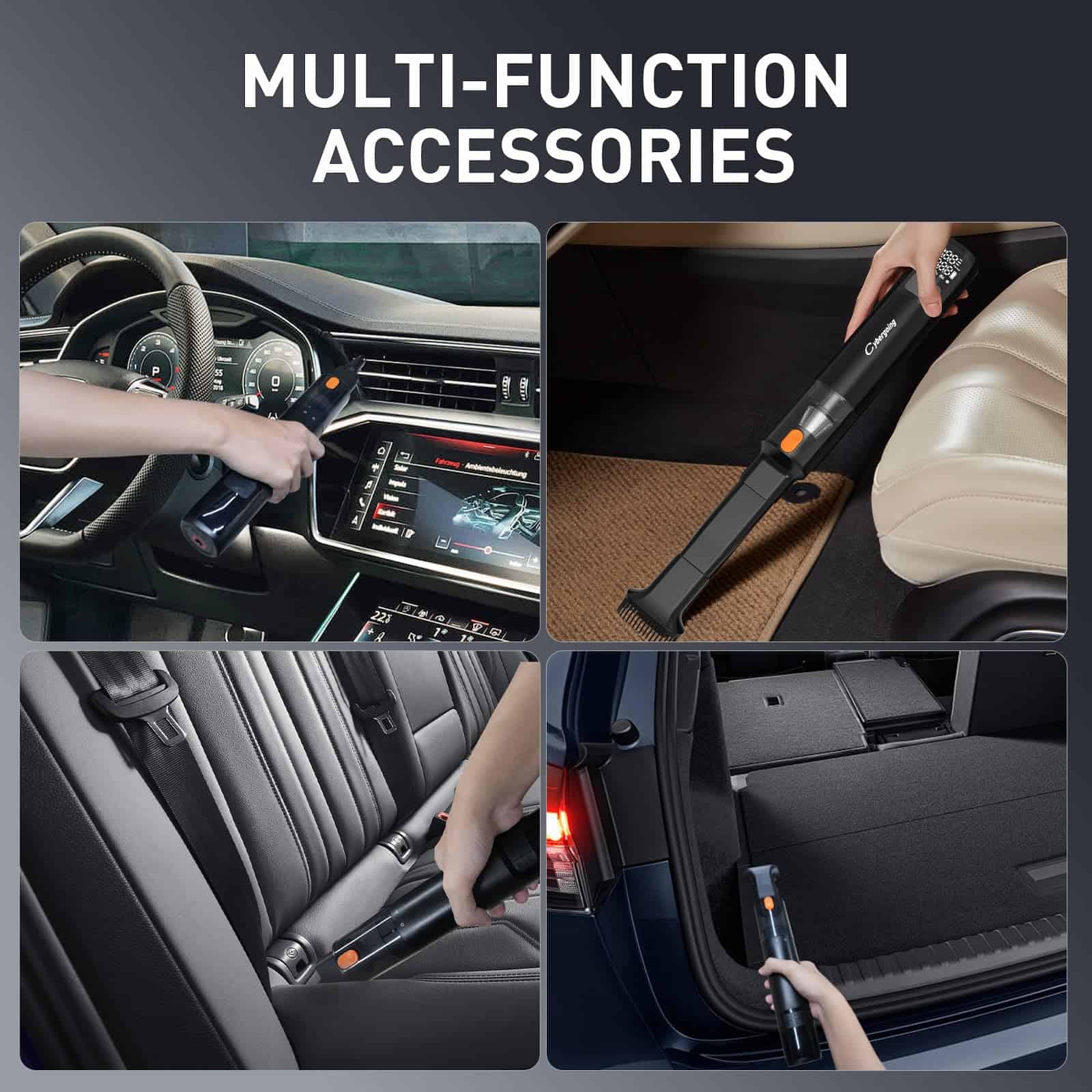 Inflador de neumáticos y aspiradora de automóvil portátil - Imagen 4