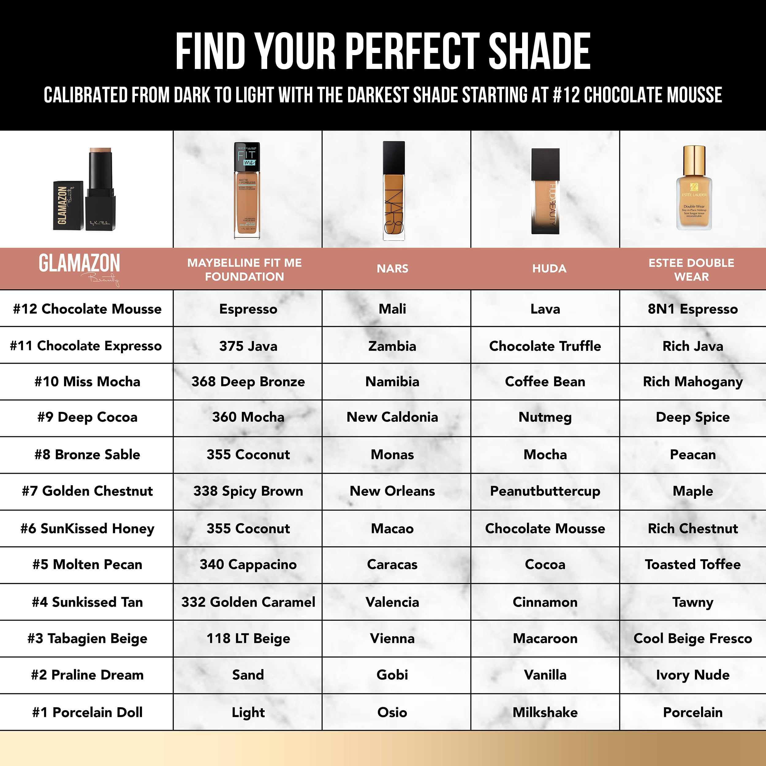 Base de maquillaje en barra Glamazon Second to None, Deep - Imagen 7