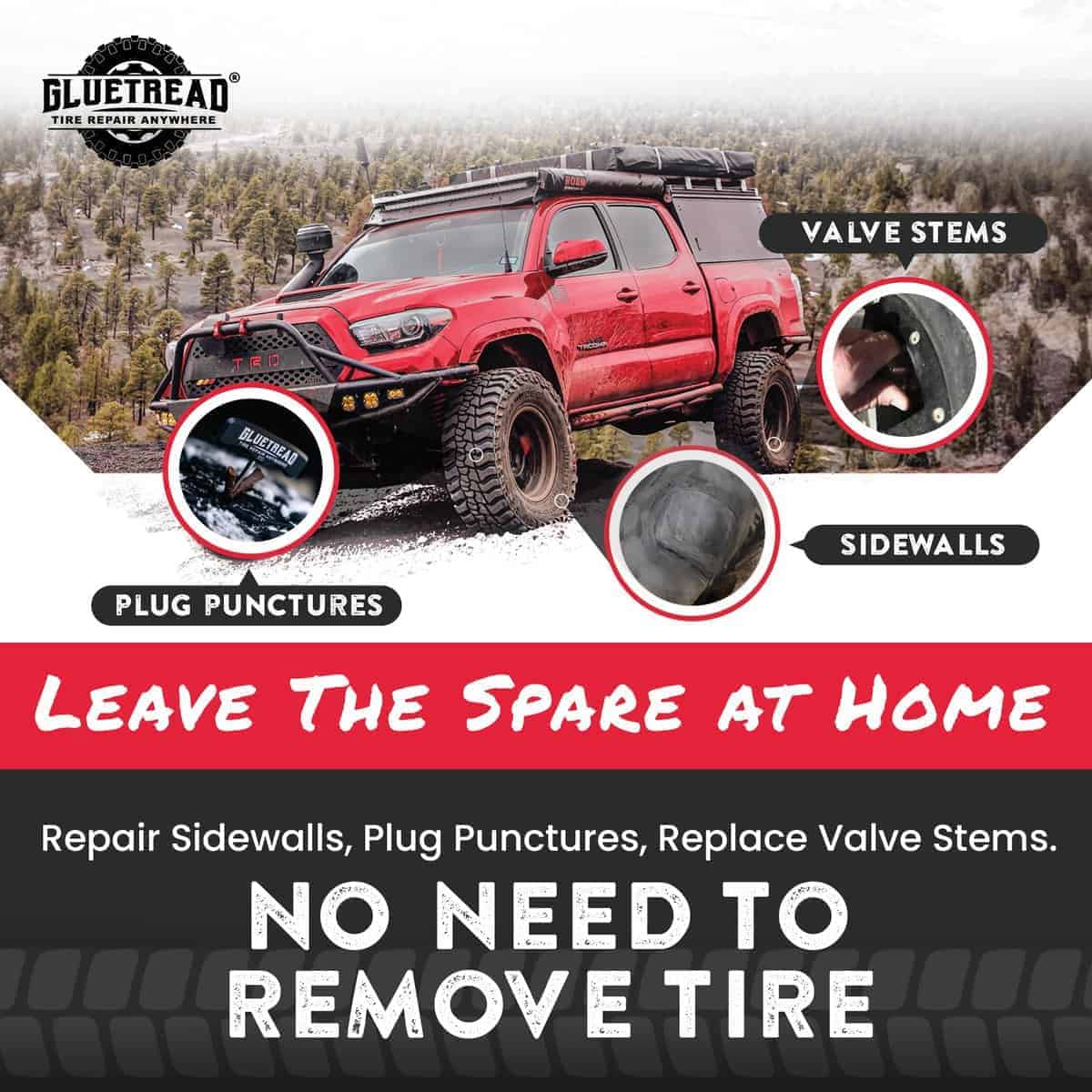 Kit de reparación de neumáticos todoterreno GlueTread - Imagen 3