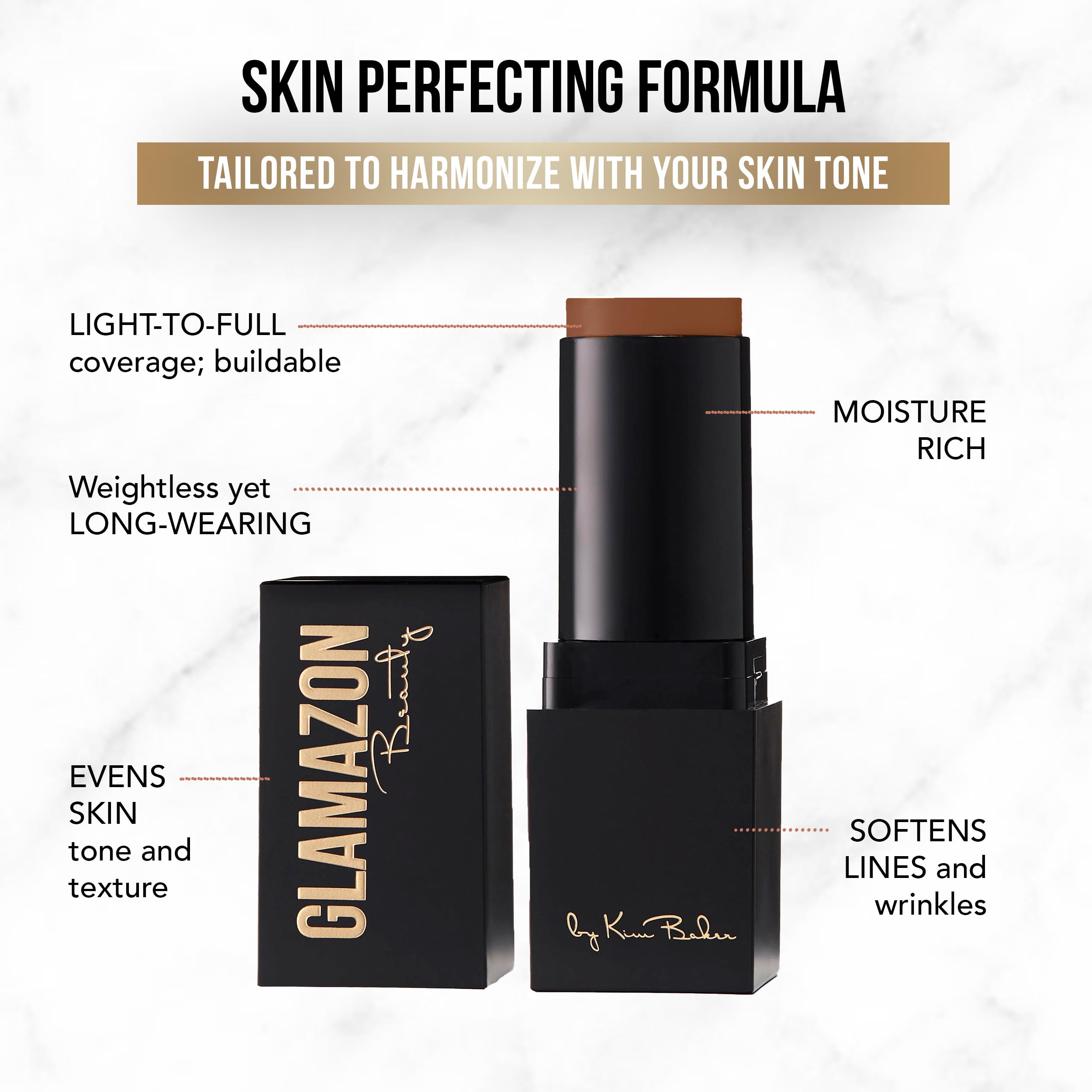 Base de maquillaje en barra Glamazon Second to None, Deep - Imagen 5