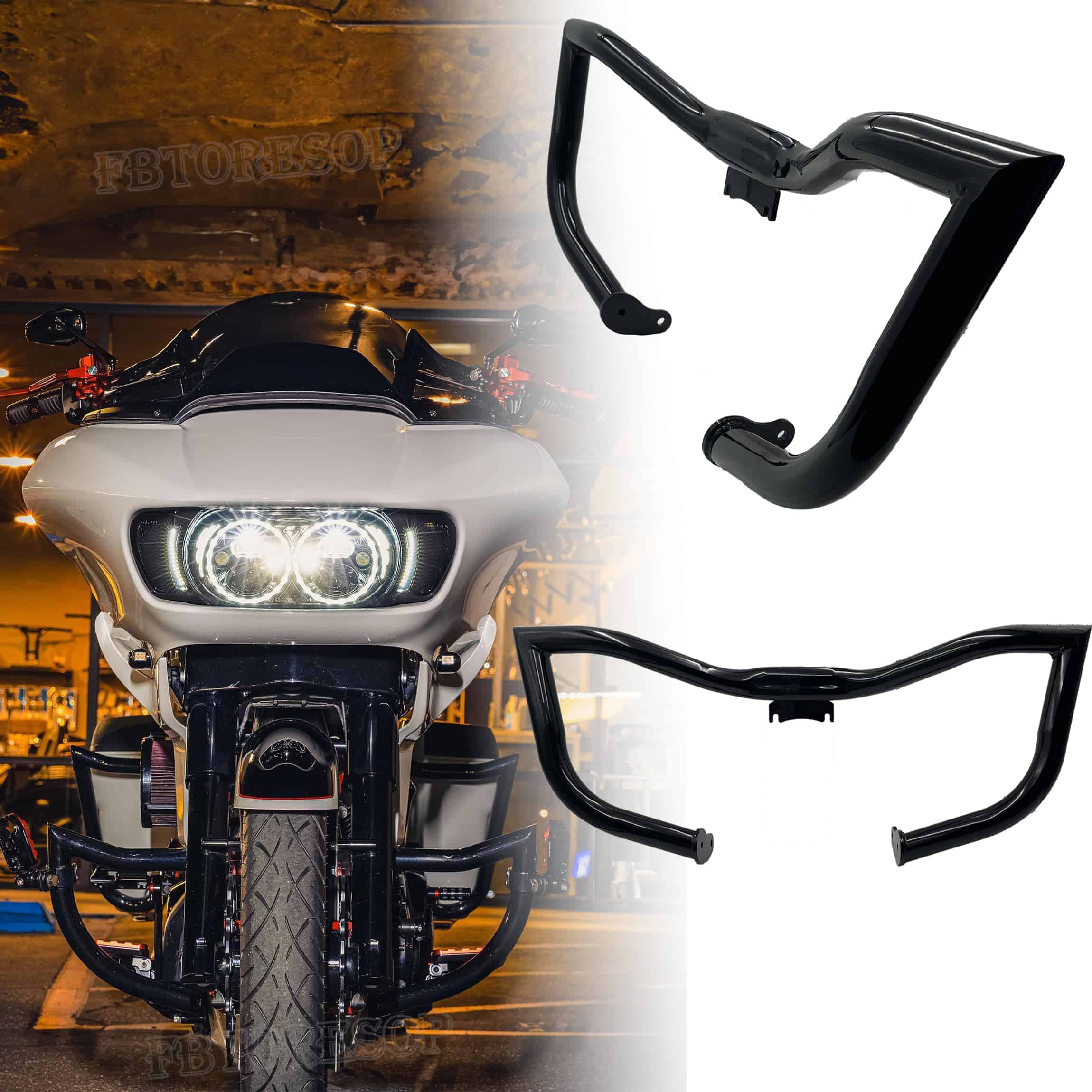 Protector de motor estilo Chopped para Harley Road Glide