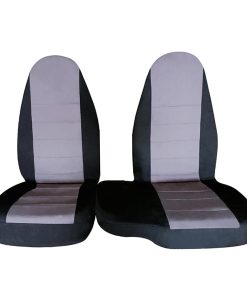 Cubiertas de Asiento de Algodón Negro y Plateado para Ford