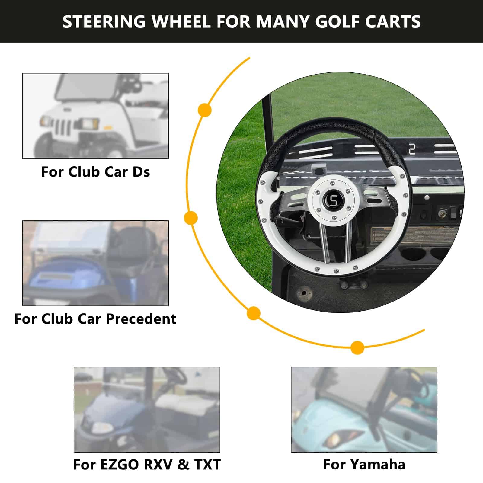 Volante de Carrito de Golf Shu-Ran, 12.5"/320mm Universal - Imagen 5