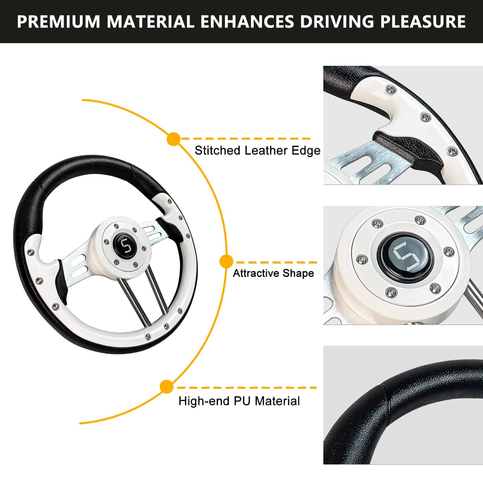 Volante de Carrito de Golf Shu-Ran, 12.5"/320mm Universal - Imagen 3