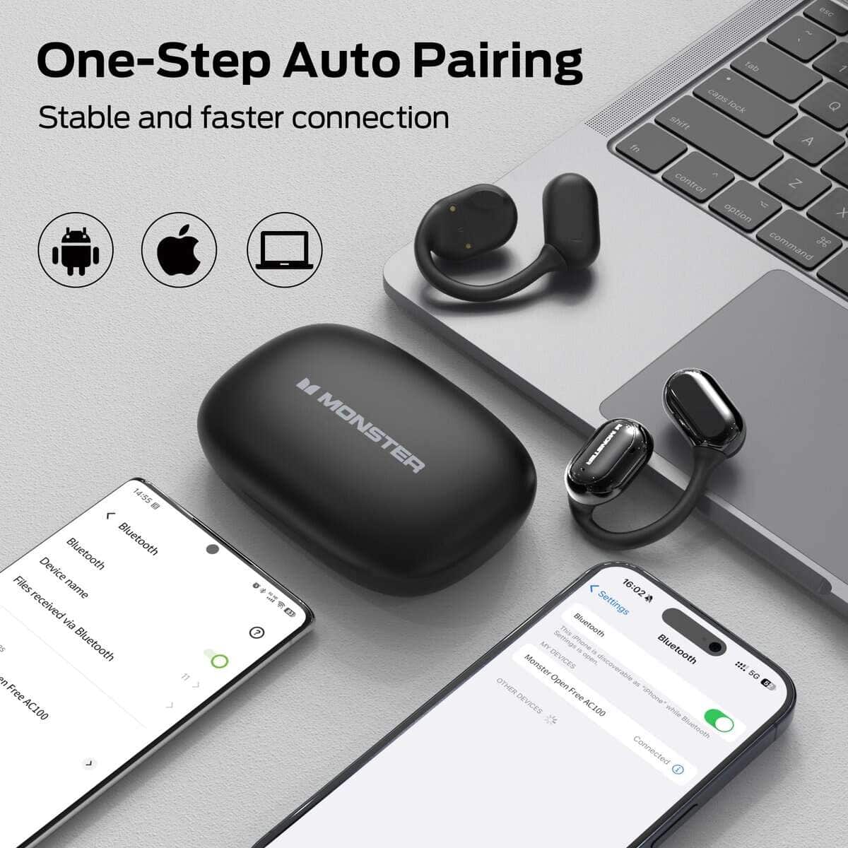 Audífonos Abiertos Monster Open Free AC100, Bluetooth 5.3 - Imagen 8