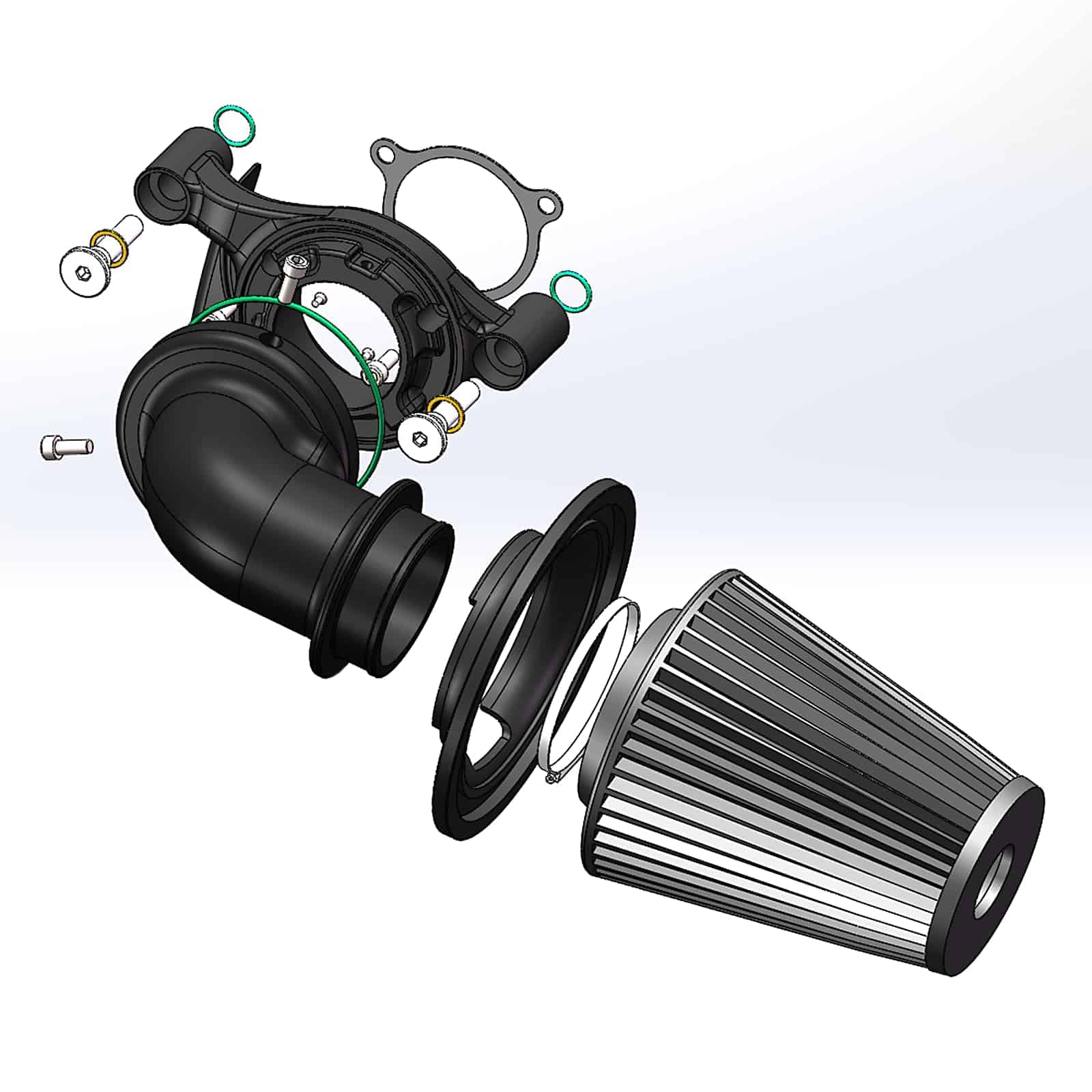 Filtro de aire tipo cono Big Sucker para Harley, entrada de