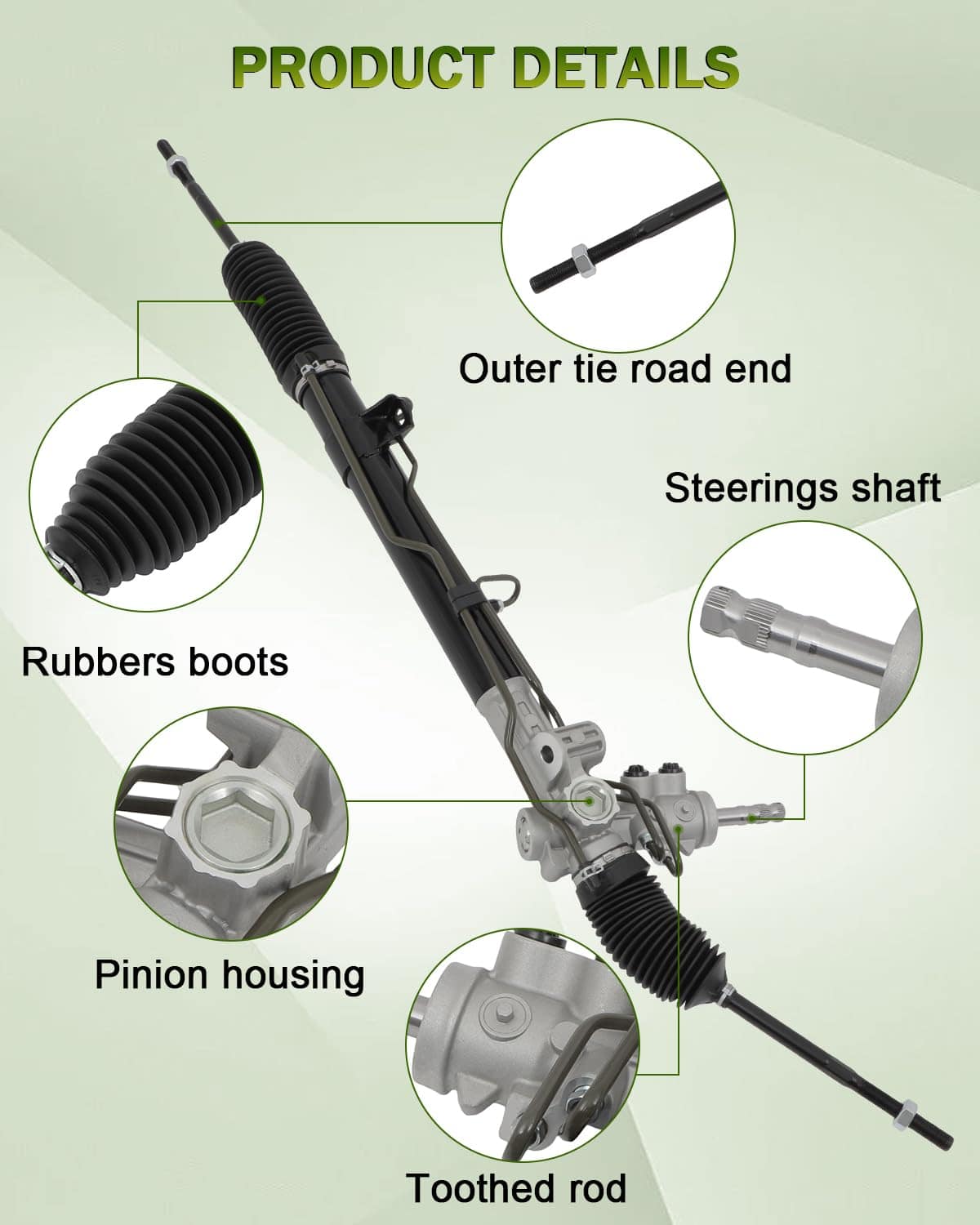 Conjunto de dirección de cremallera y piñón de dirección - Imagen 4