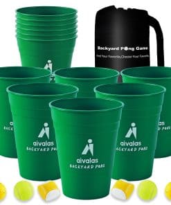 Juego de Aivalas Giant Yard Pong para -Verde