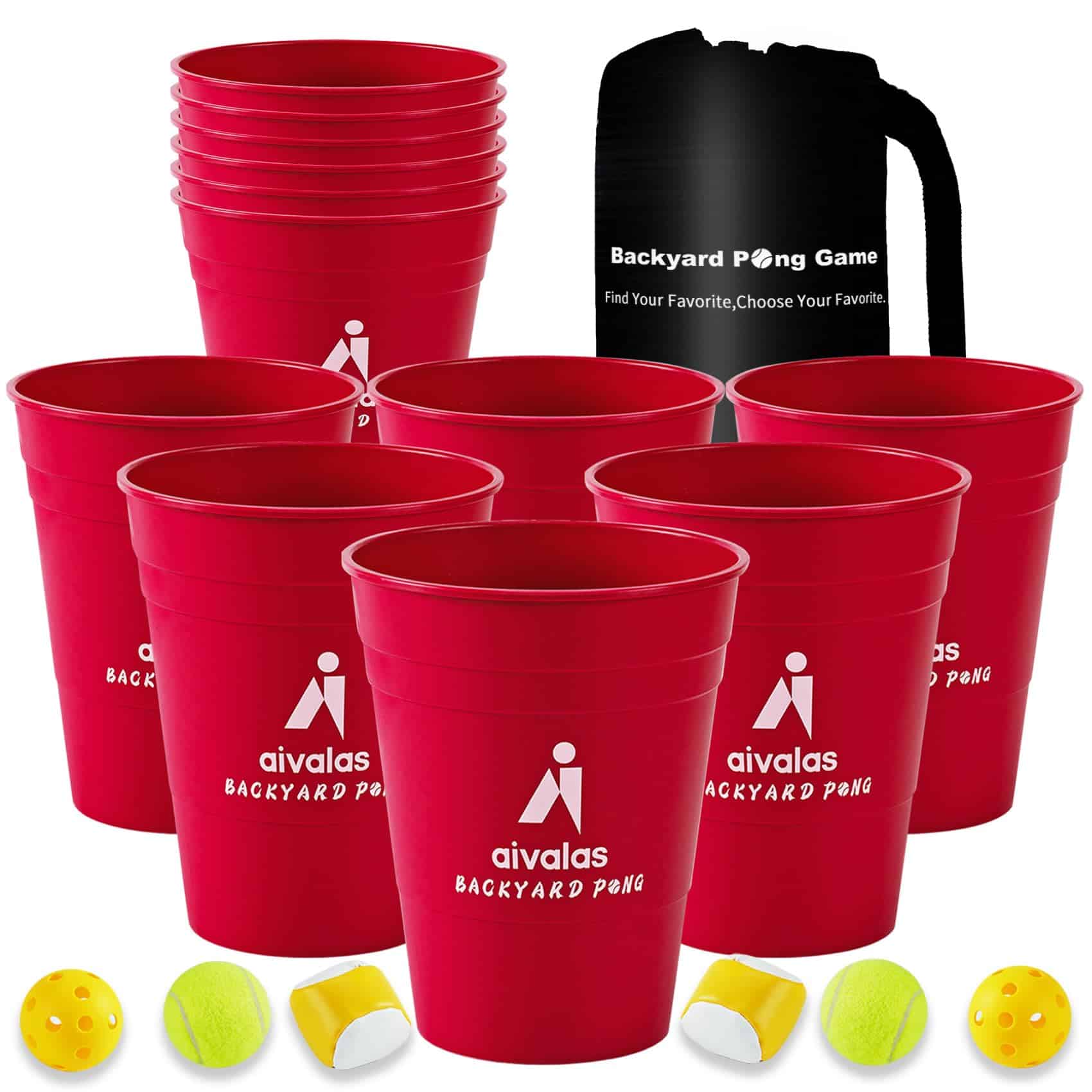 Juego de Aivalas Giant Yard Pong para -Rojo