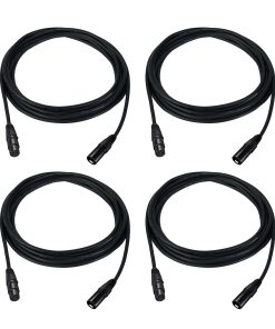 Iverens 4pcs 5 m Línea de Señal Flexible Cable DMX
