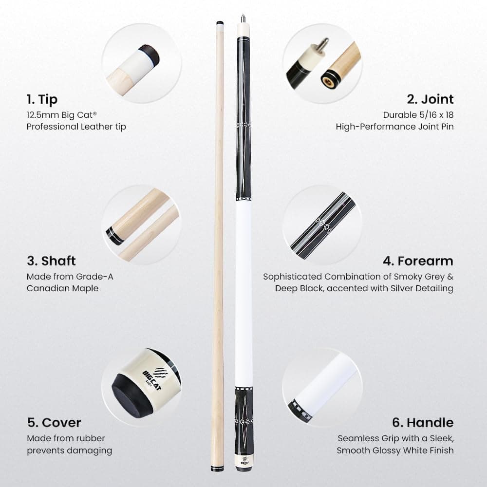 Big Cat Timeless Legacy Pool Cue Stick - -Gris Negro - Imagen 4