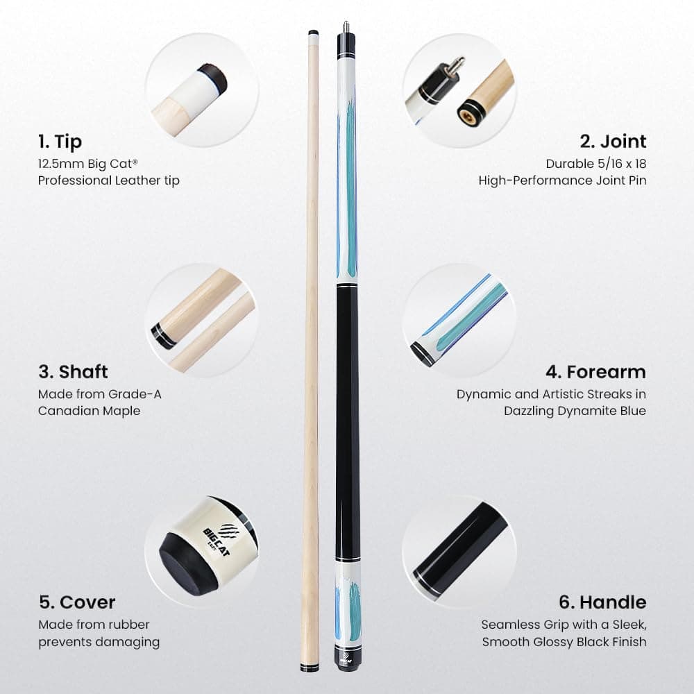 Cue de Billar Big Cat Paint Brush - Arce Canadiense de - Imagen 4