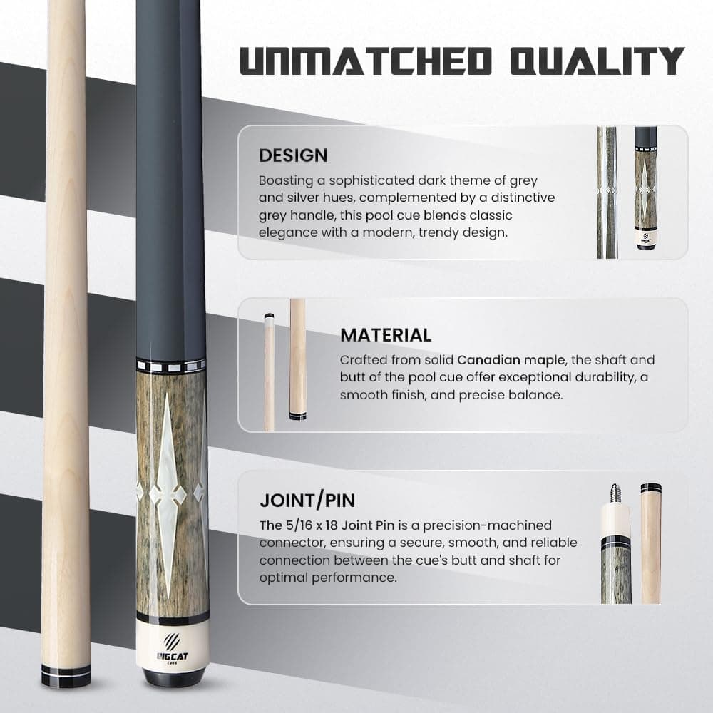 Big Cat Timeless Legacy Pool Cue Stick - Palo -Gris Plateado - Imagen 3