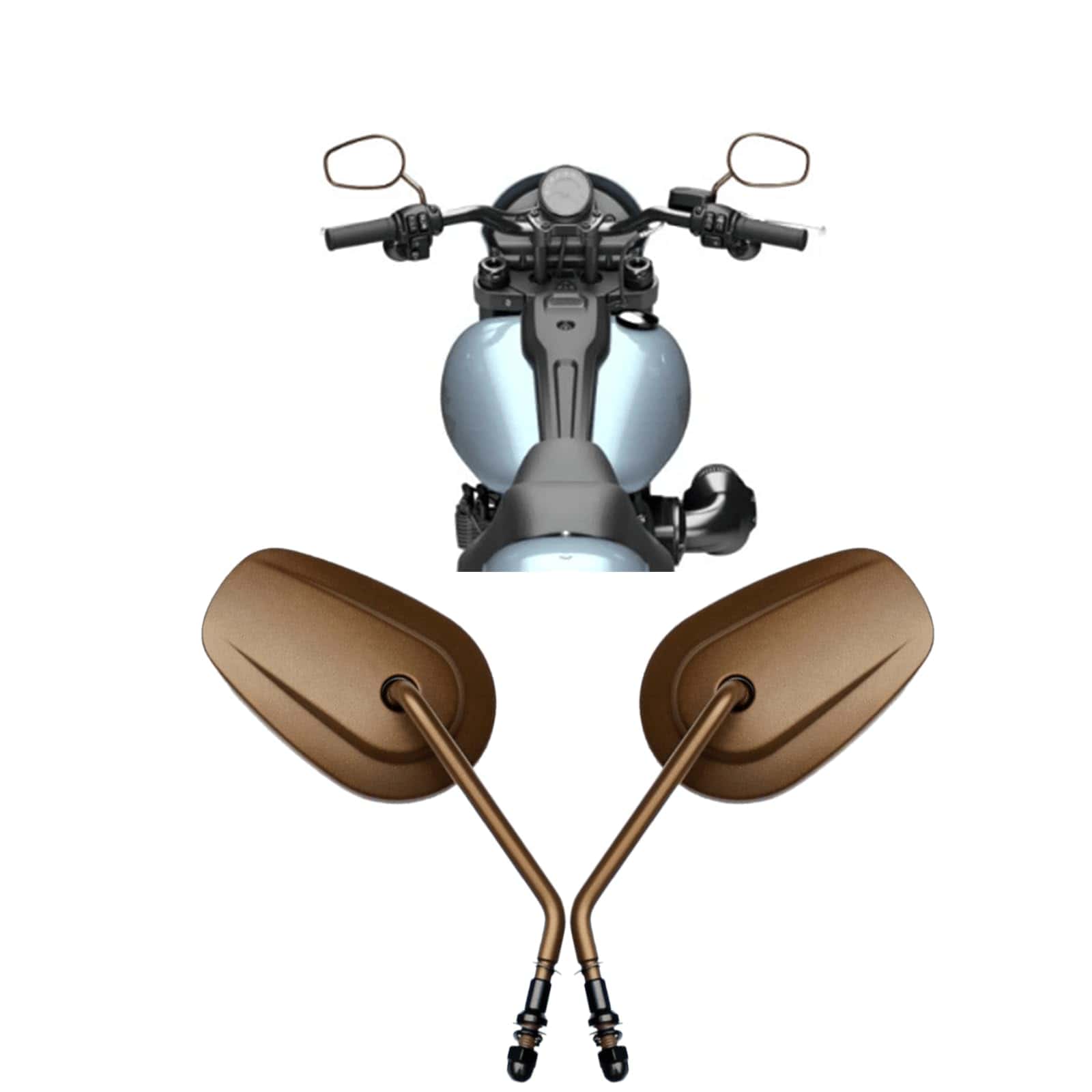 VPZMT Espejos retrovisores en forma de lágrima de 8 mm para - Imagen 8