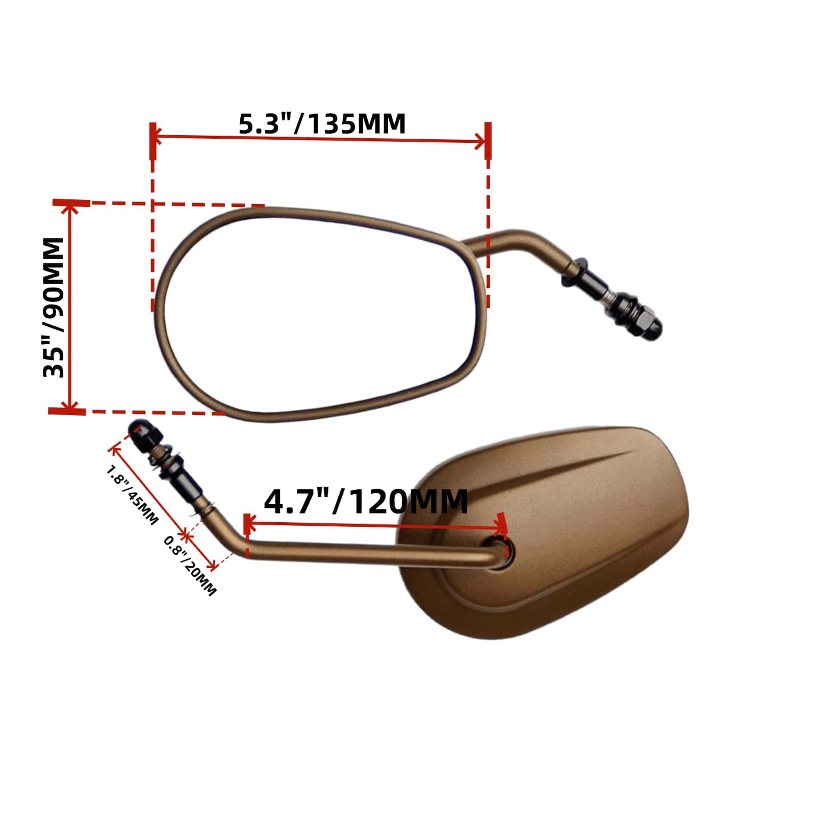 VPZMT Espejos retrovisores en forma de lágrima de 8 mm para - Imagen 4