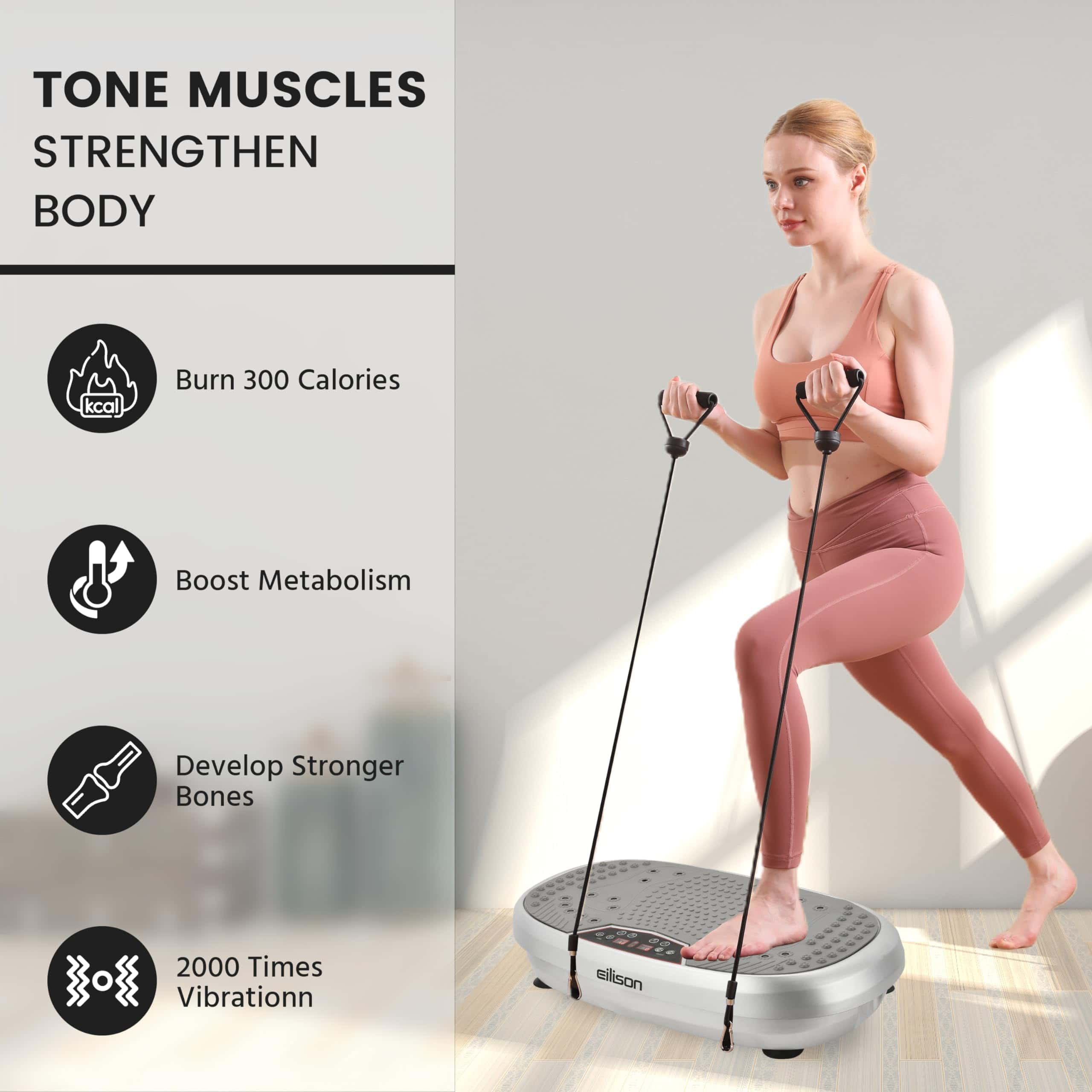 Máquina de Ejercicio de Plataforma de -Marrón, Plateado, Neg - Imagen 6