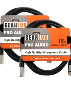 Cable de micrófono XLR Gearlux, Totalmente -Negro