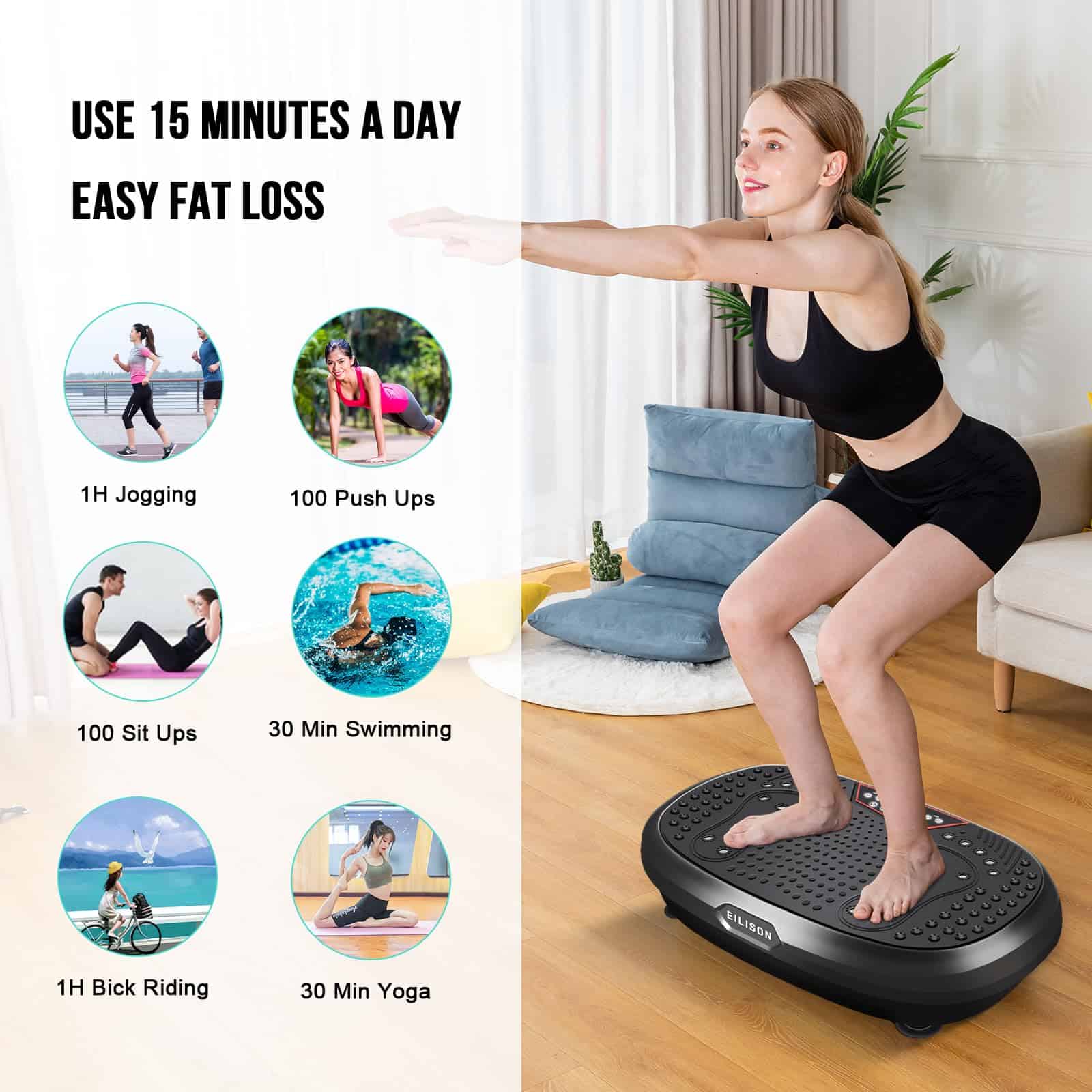 Máquina de ejercicio de placa de vibración EILISON FitMax - Imagen 9