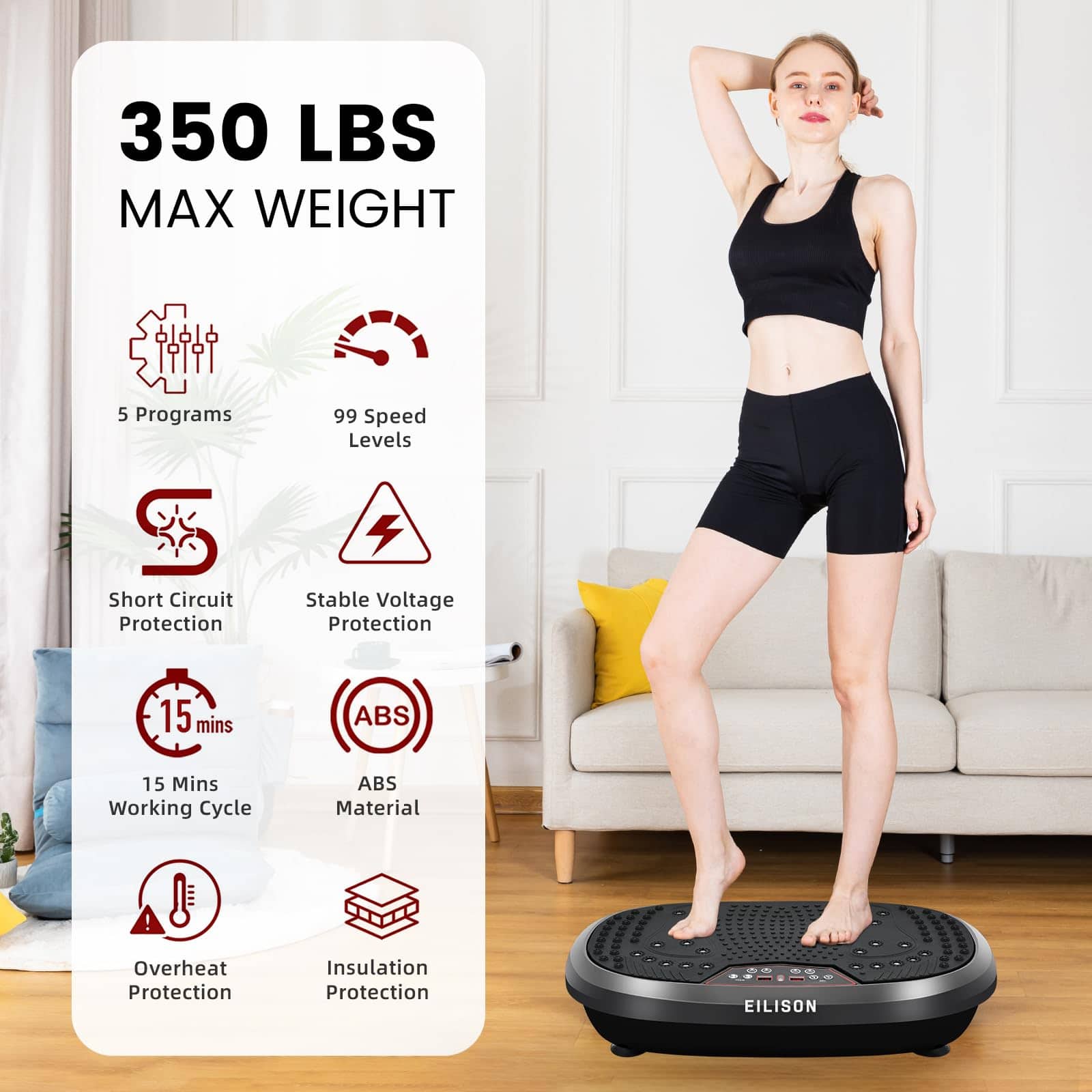 Máquina de ejercicio de placa de vibración EILISON FitMax - Imagen 6