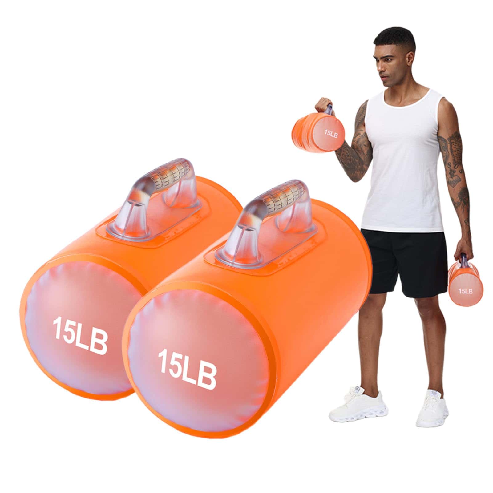 Pesas de Agua DEIRIS, Pesas de Entrenamiento -Naranja: 30 LB