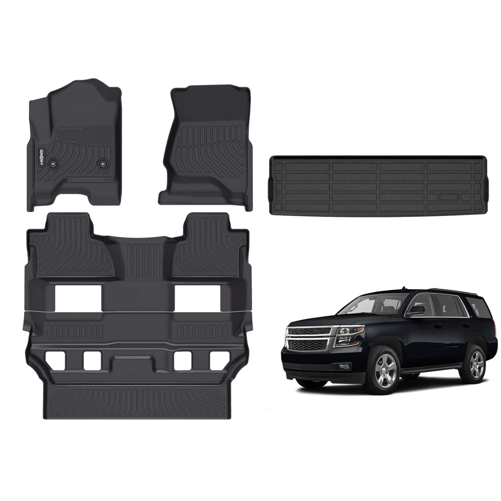 GINOWY- Tapetes para Piso y Protector de Carga para Chevy