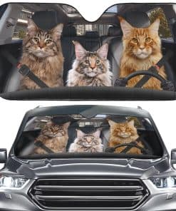 Protector de parabrisas para auto con diseño de Gato Maine