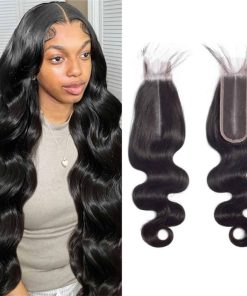 Cierre de Encaje Onda del Cuerpo Brasileño 2x6 100% Cabello