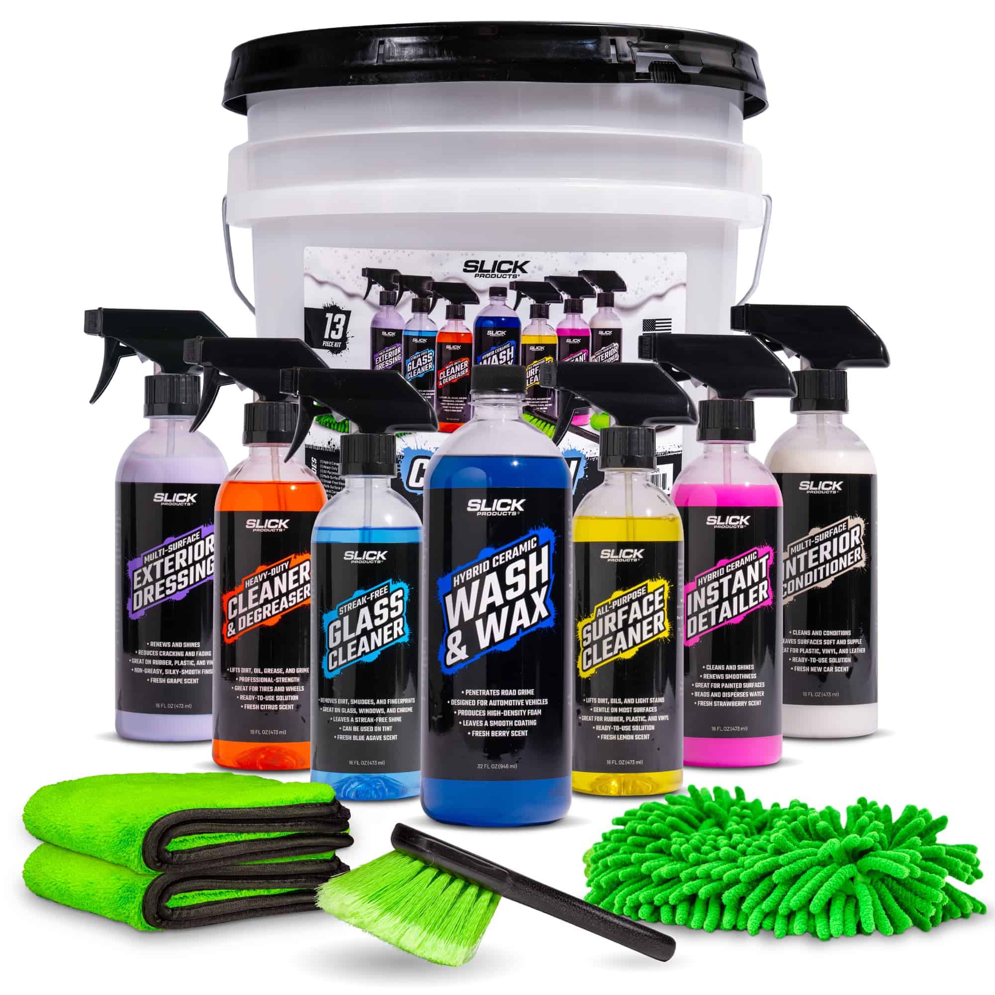 Kit de Lavado y Detallado de Autos Slick Products (13