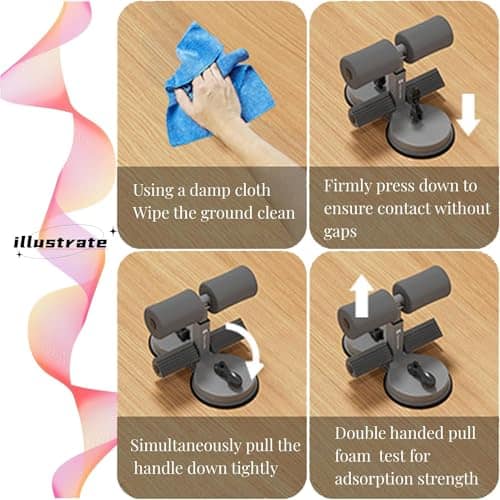 Barra de sit up gris con pedal para pies y cuerda elástica - Imagen 5