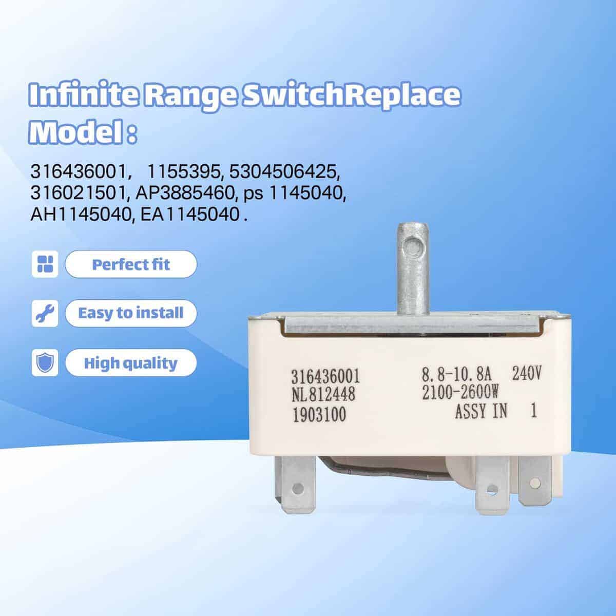 Switch Infinito para Estufa 316436001 para 316021501 - Imagen 5