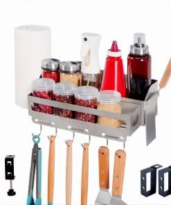 LTSEAME Griddle Caddy Doble Capa Acero Inoxidable para