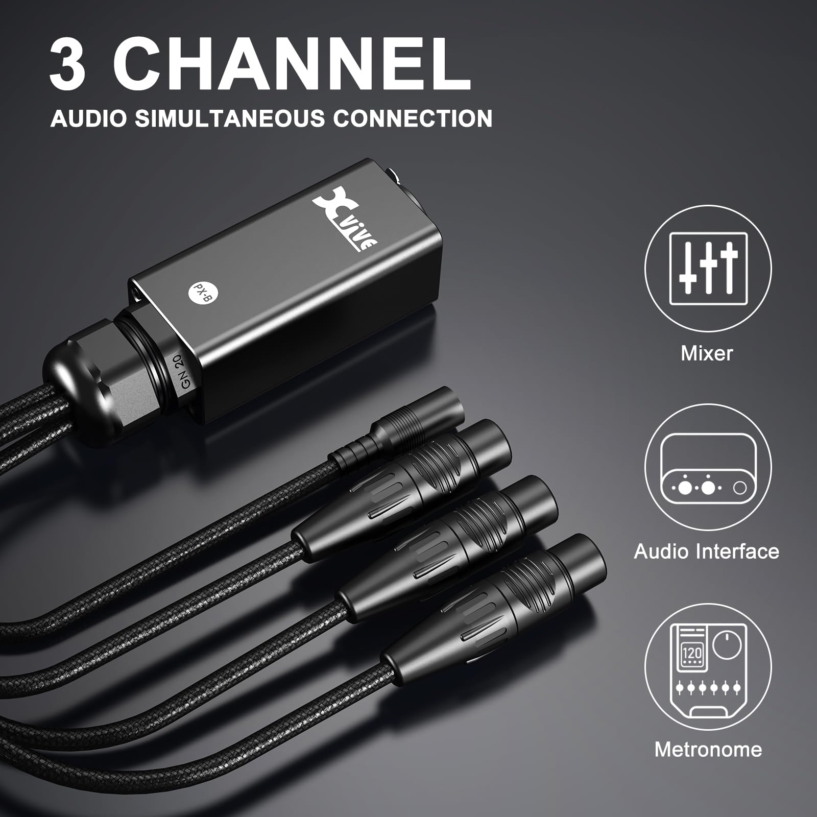 Xvive PX Portable 3-Channel Personal Mixer and Headphone - Imagen 6