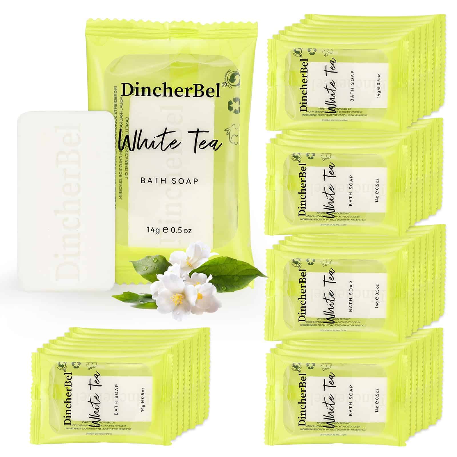 Paquete de 200 mini jabones de 0.5 oz DincherBel, barras de