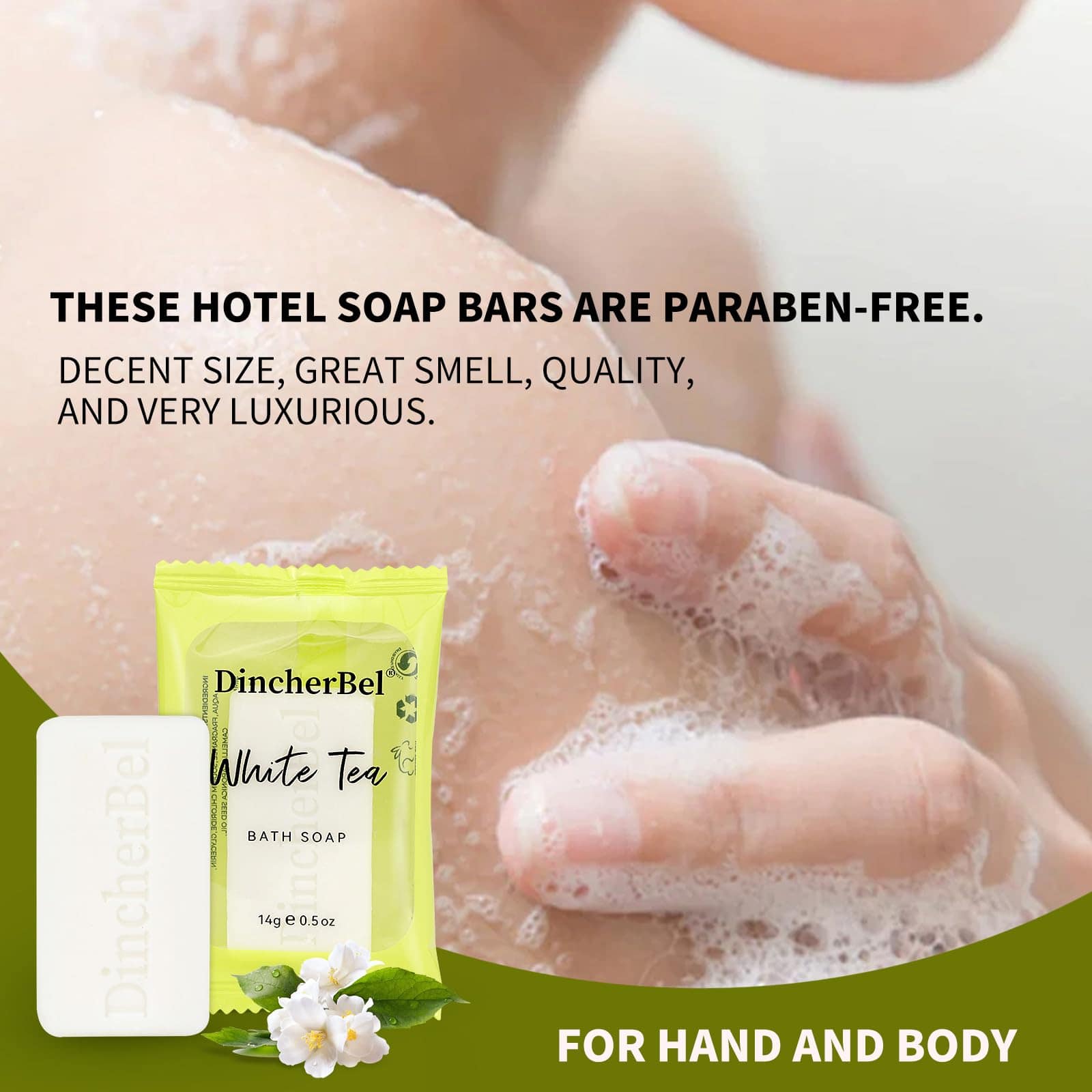 Paquete de 200 mini jabones de 0.5 oz DincherBel, barras de - Imagen 5