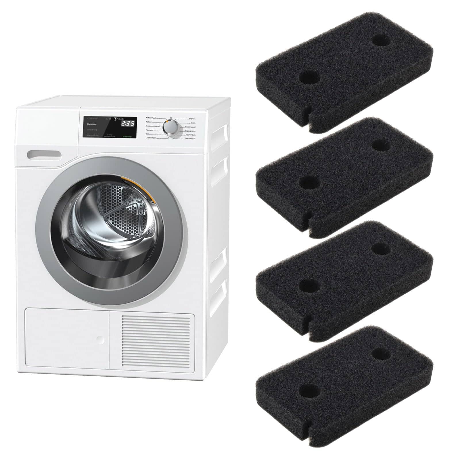 Filtro de espuma de esponja de 4 piezas para secadora - Imagen 4