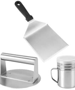 Kit de hamburguesas aplastadas QWORK con prensa de