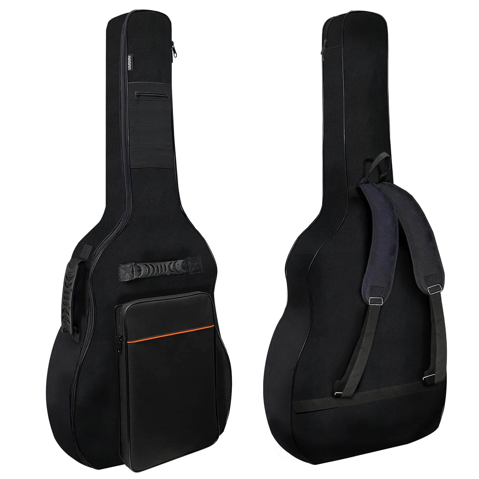 Funda de guitarra acústica NAGAN con acolchado -Negro
