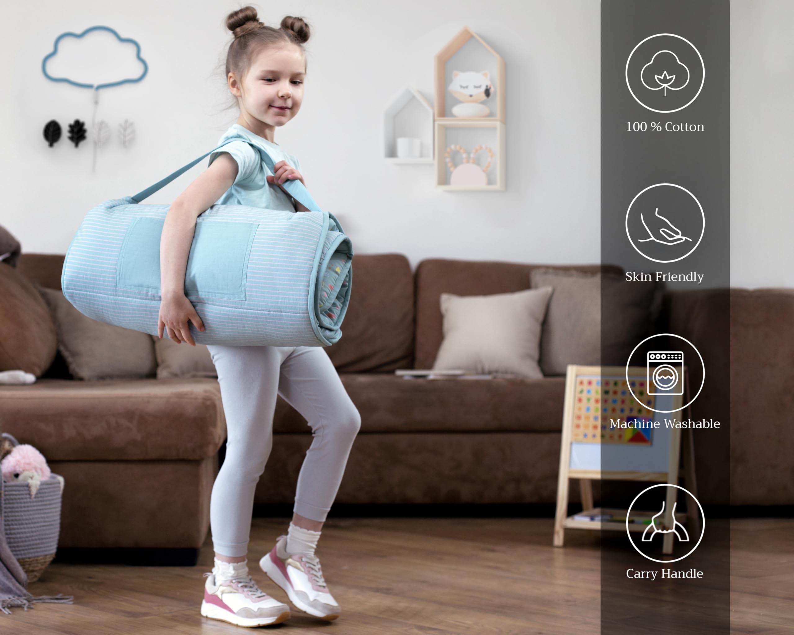 Maison d'Hermine Nap Mat Unicorn con Almohada y Manta - Imagen 8