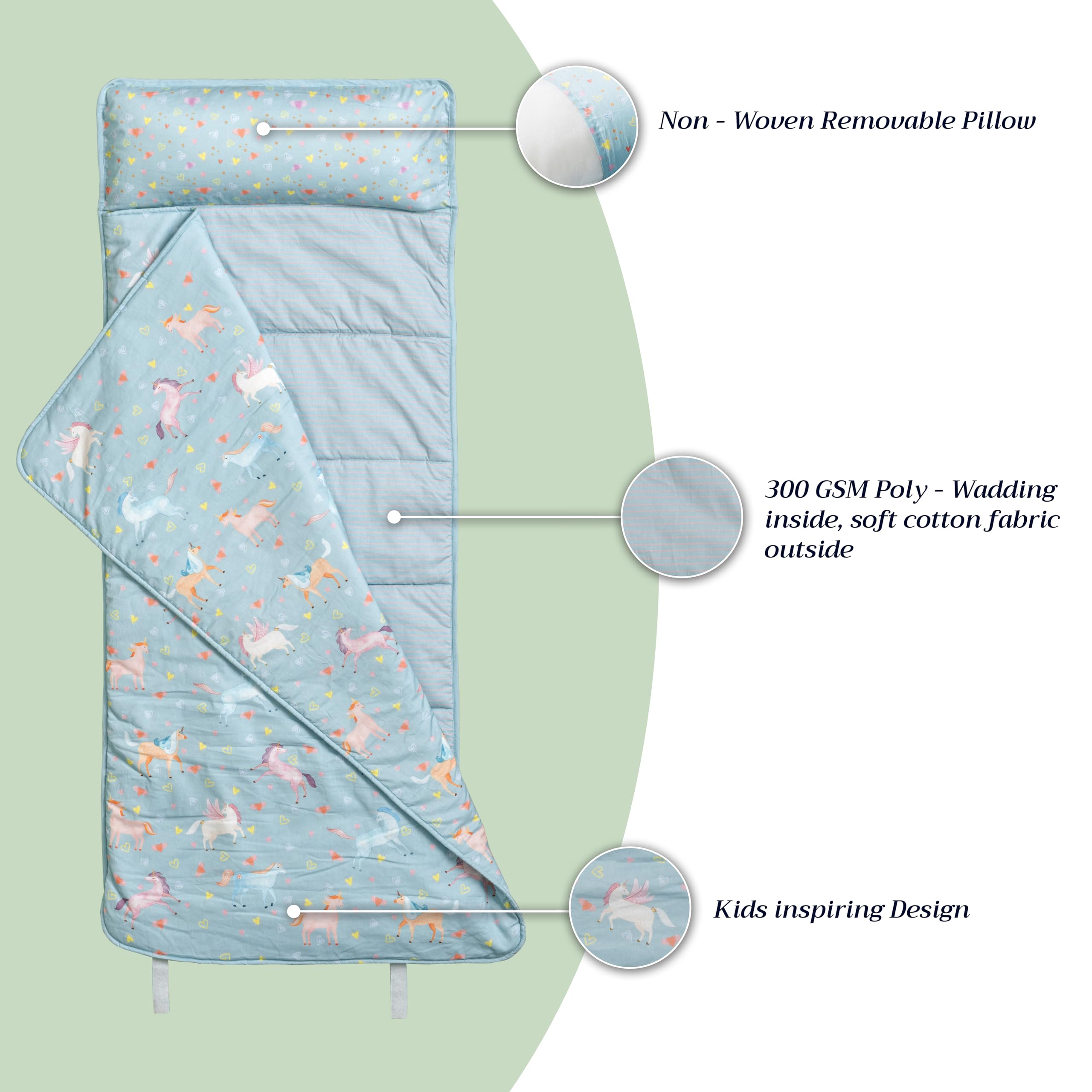 Maison d'Hermine Nap Mat Unicorn con Almohada y Manta - Imagen 5