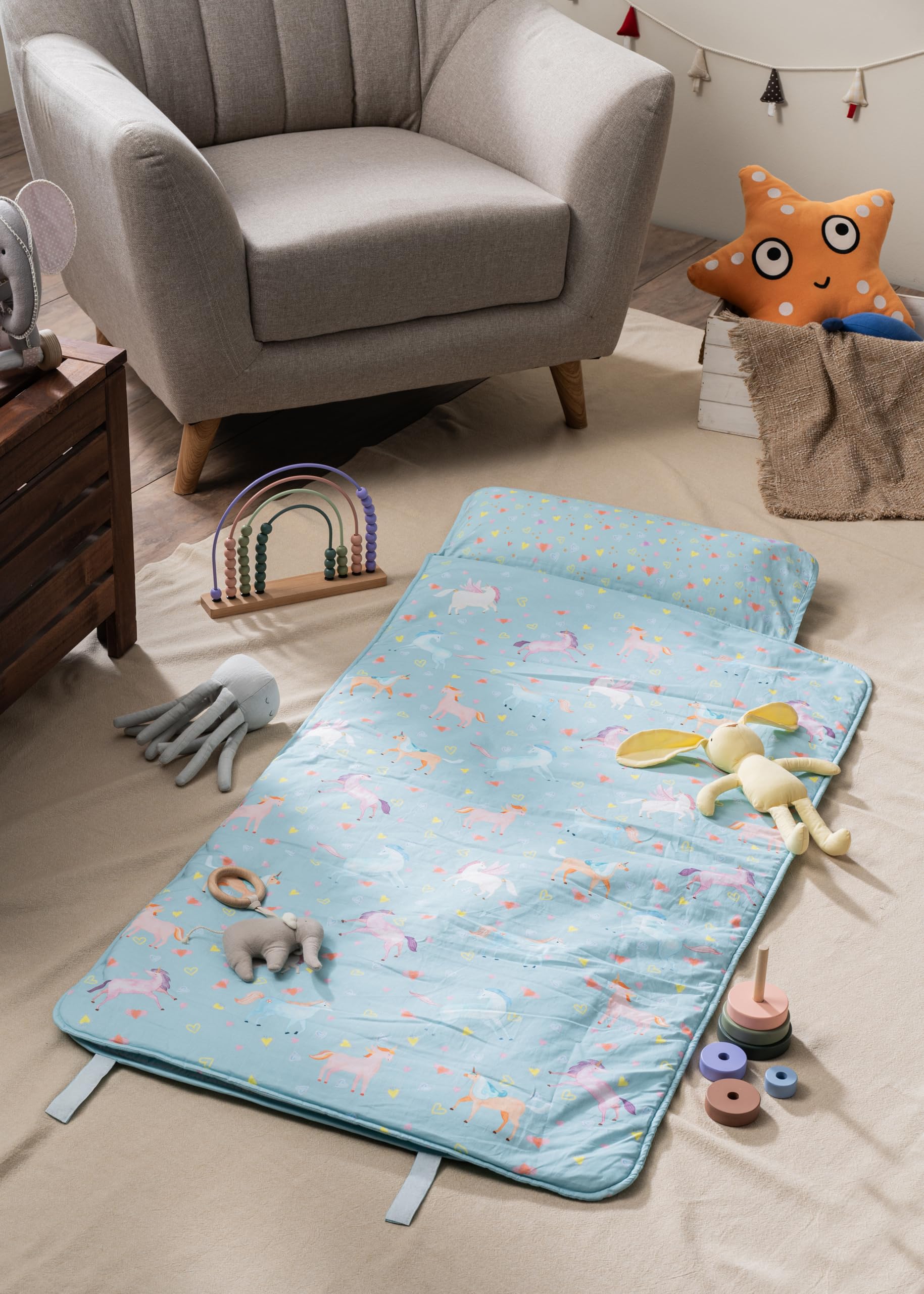 Maison d'Hermine Nap Mat Unicorn con Almohada y Manta - Imagen 9