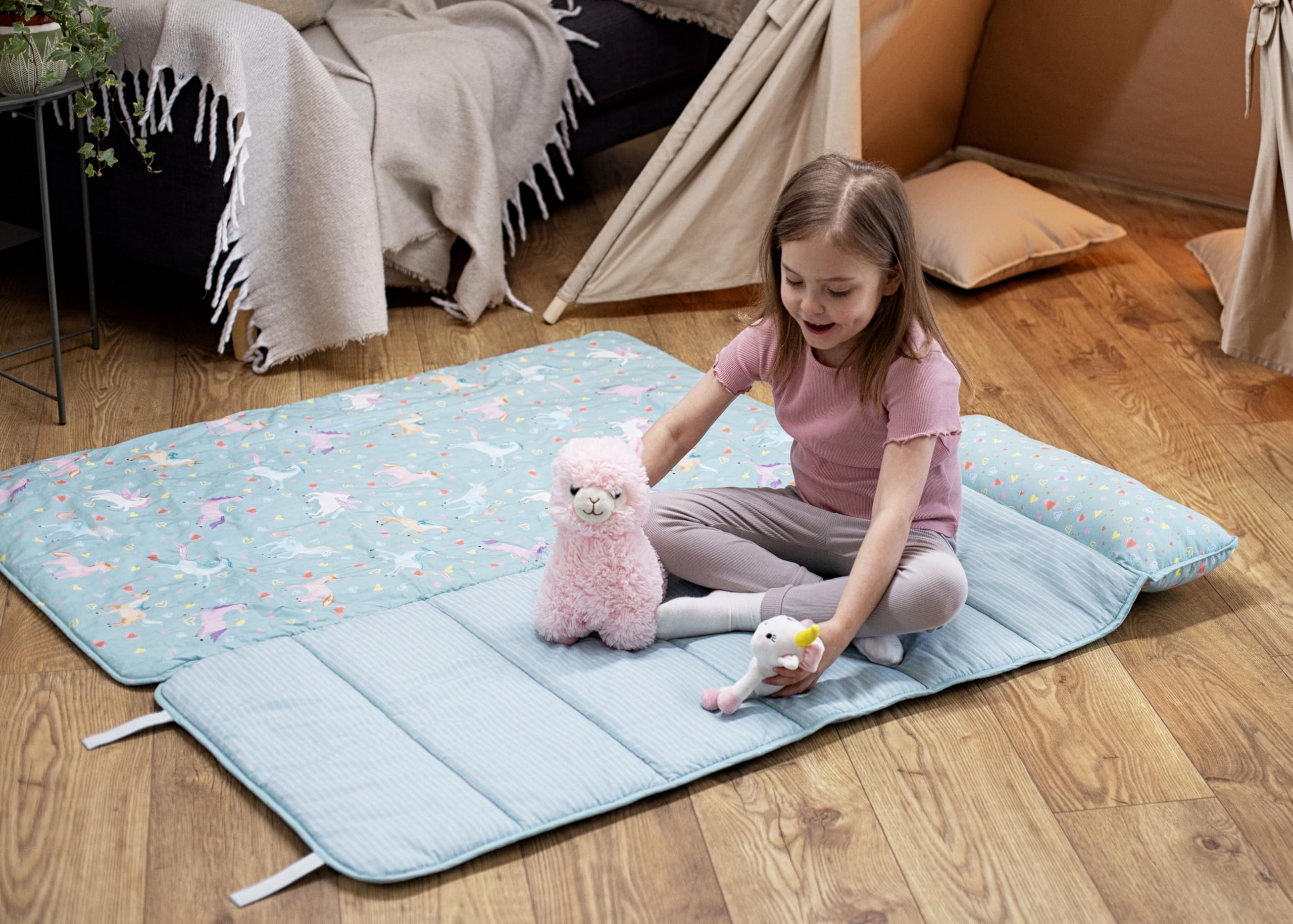 Maison d'Hermine Nap Mat Unicorn con Almohada y Manta - Imagen 3