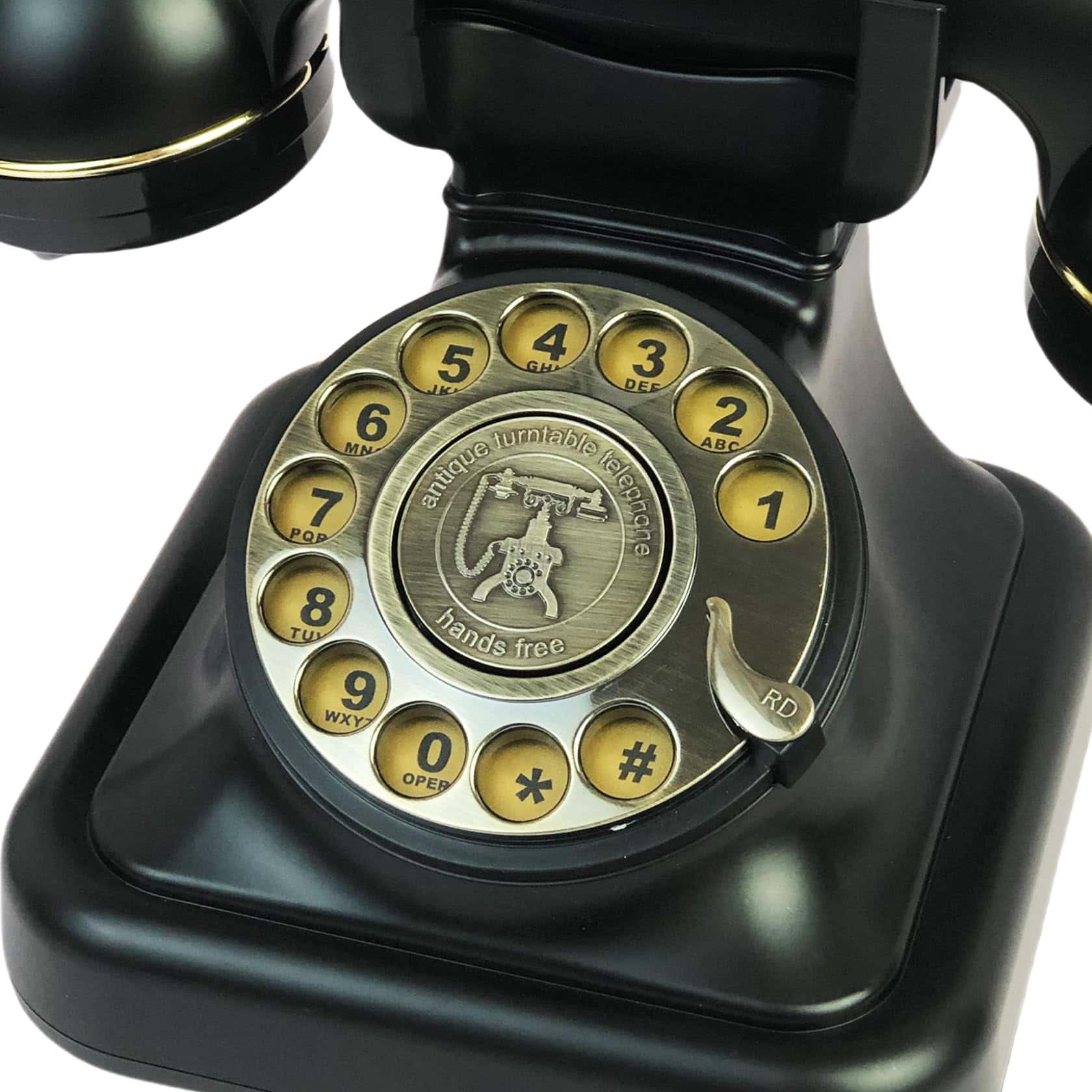 Teléfono Retro, TelPal Teléfonos con Cable Negros de la - Imagen 6