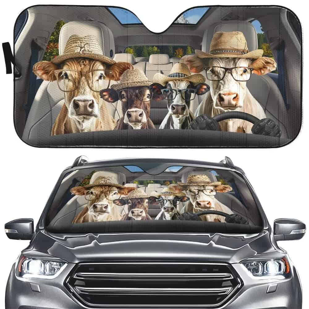 Parabrisas Divertido de Vaca para Coche Protector Solar