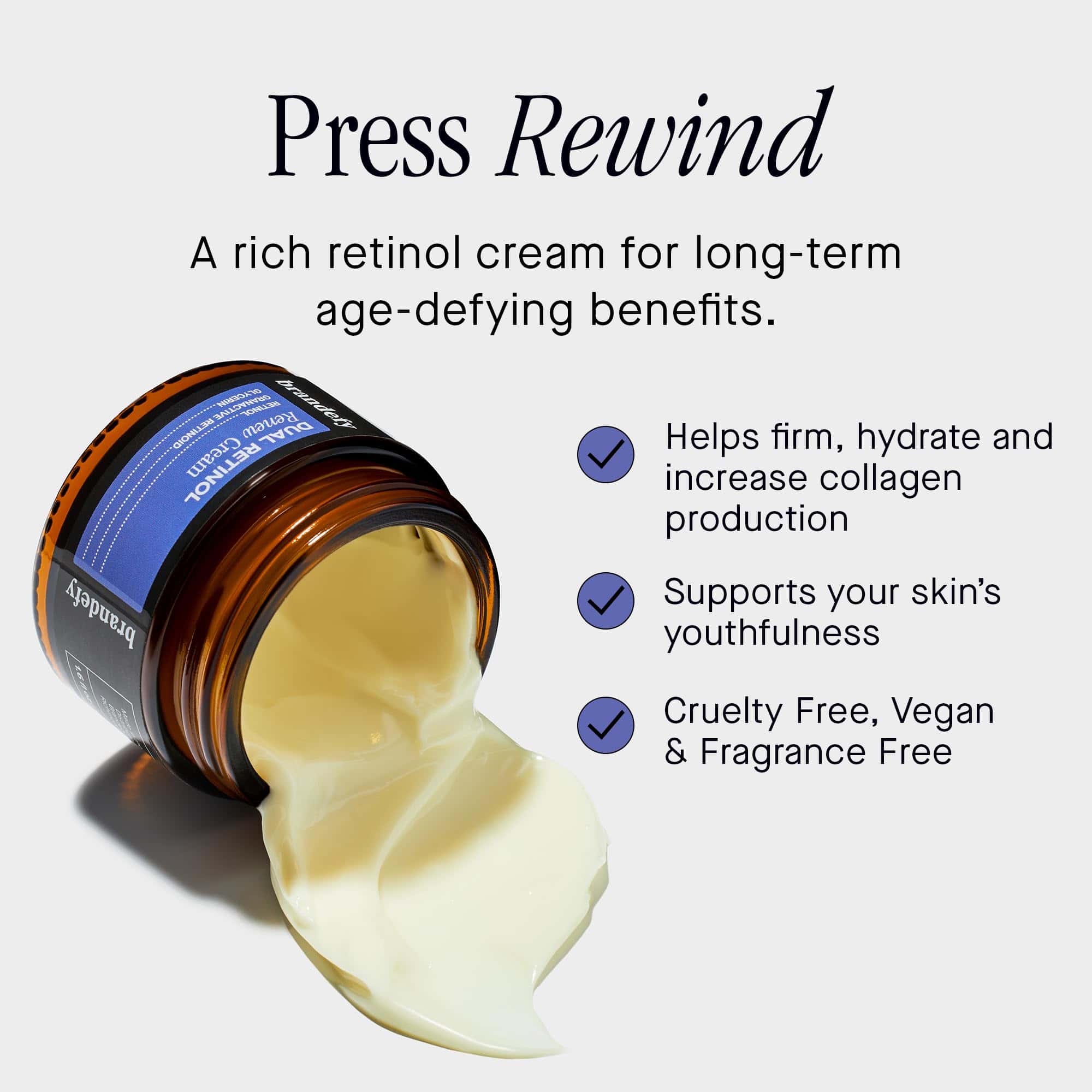 Crema de renovación dual Brandefy con 0.3% de retinol y 1% - Imagen 3