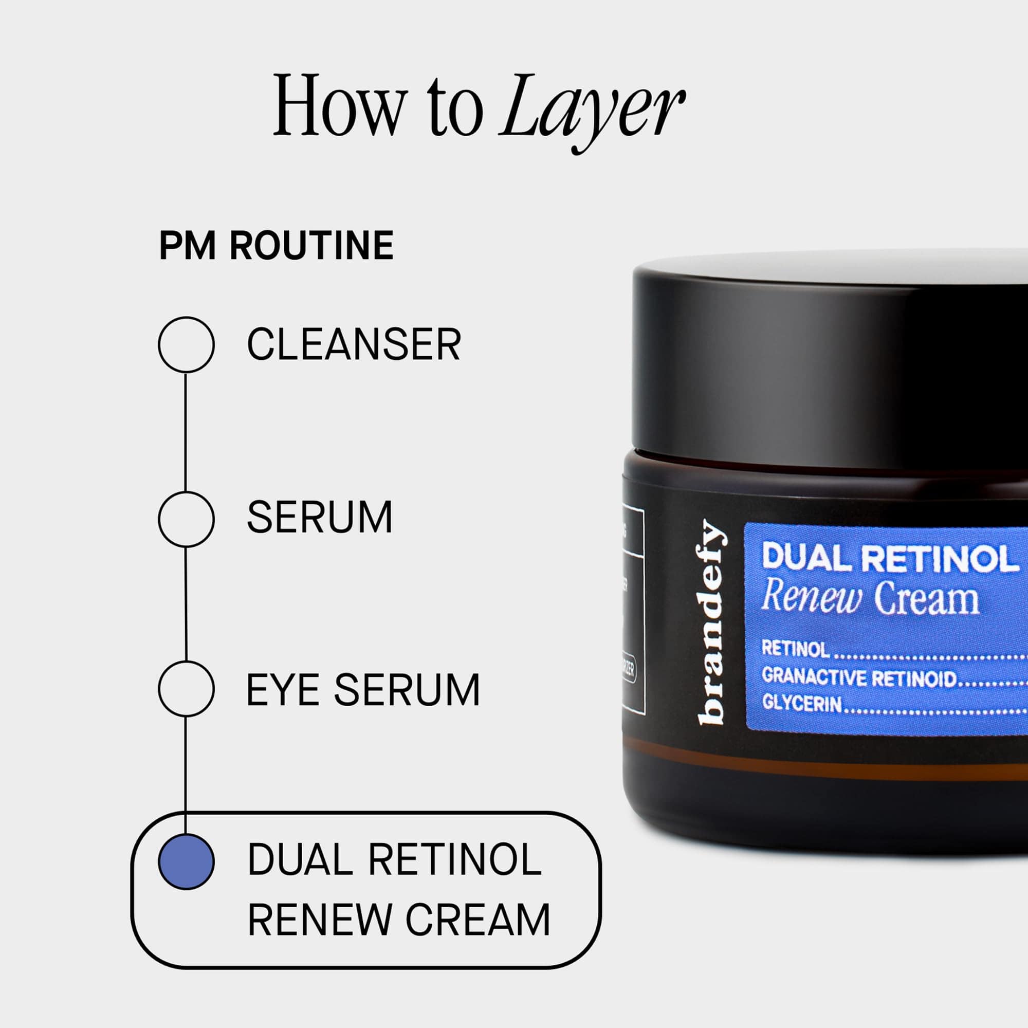 Crema de renovación dual Brandefy con 0.3% de retinol y 1% - Imagen 7