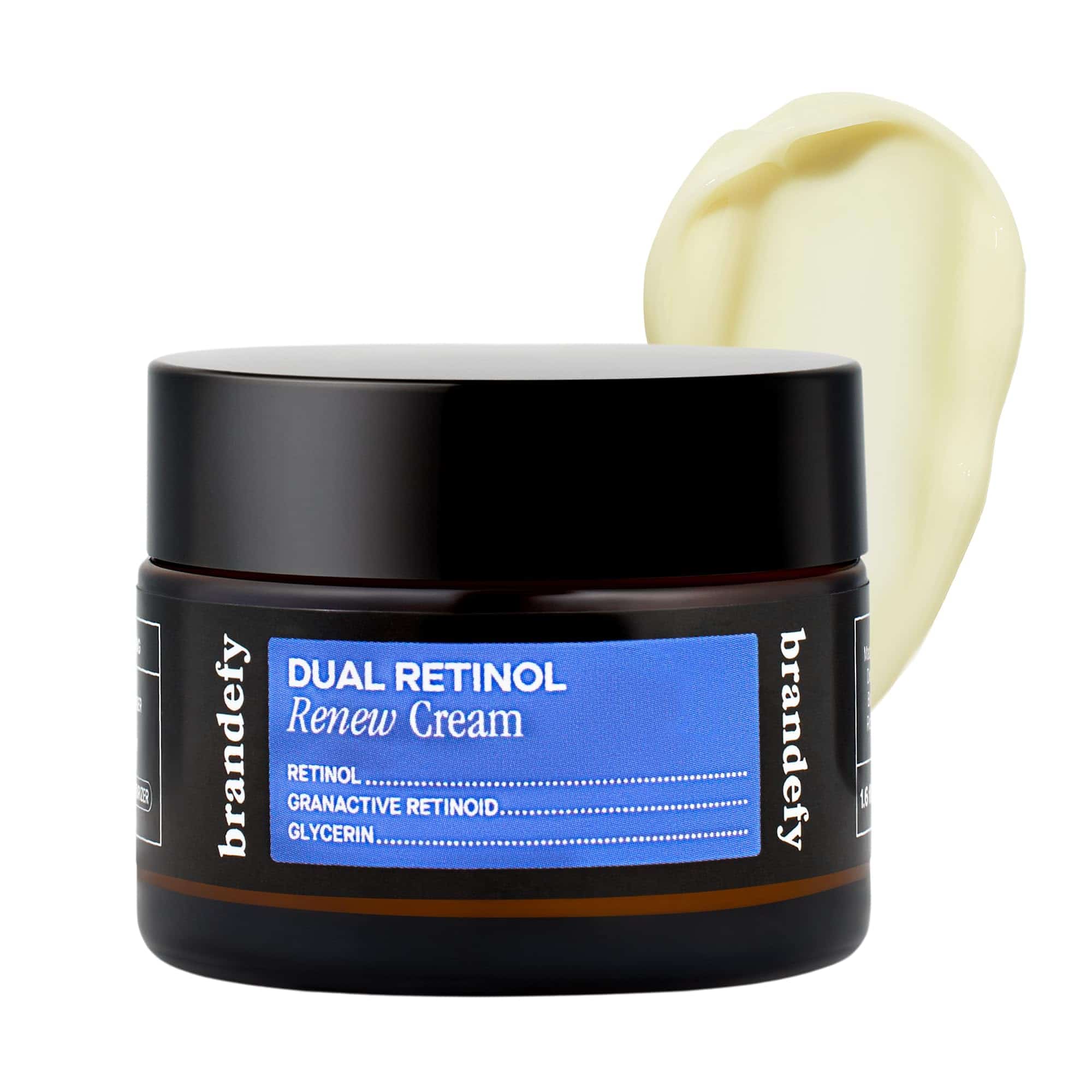 Crema de renovación dual Brandefy con 0.3% de retinol y 1%