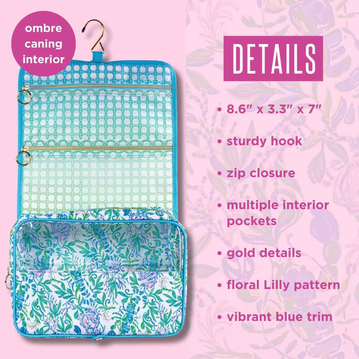 Bolsa de Aseo de Viaje Lilly Pulitzer con Asa, Bolsillos y - Imagen 6