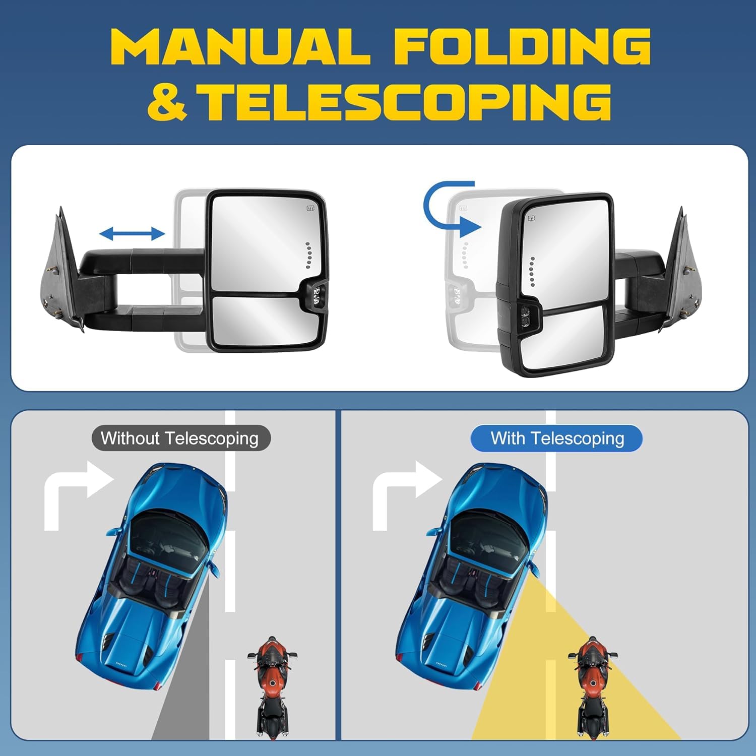 Espejos de remolque térmicos AUTOSTARSHIP compatibles con - Imagen 6