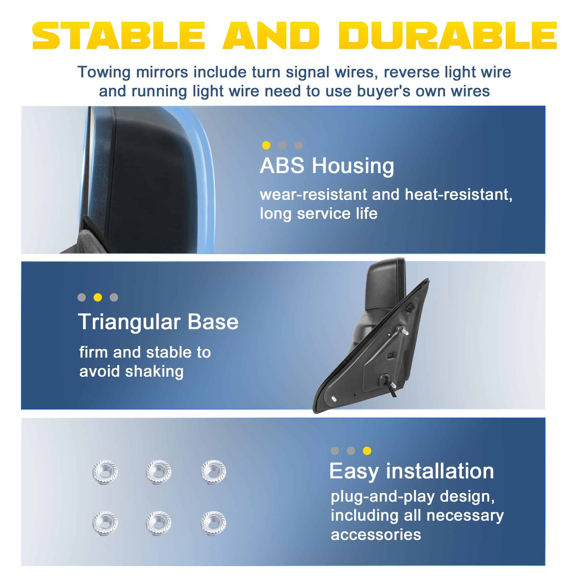 Espejos de remolque térmicos AUTOSTARSHIP compatibles con - Imagen 8