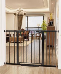 Puerta para bebés extra alta Cumbor de 36" -Negro